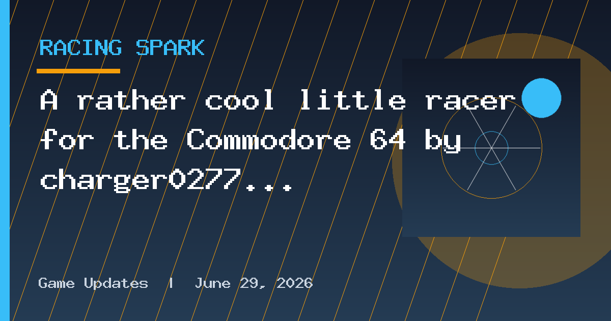 A rather cool little racer for the Commodore 64 by charger0277