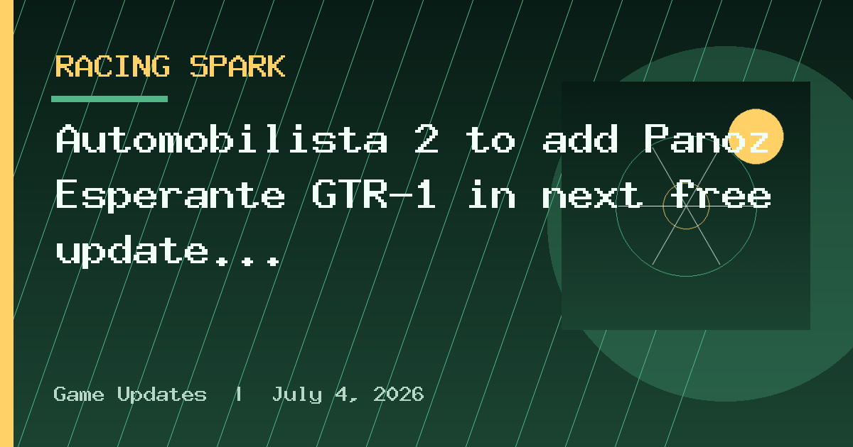 Automobilista 2 to add Panoz Esperante GTR-1 in next free update