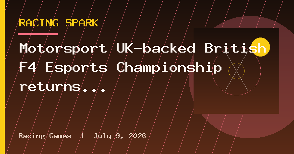 Motorsport UK-backed British F4 Esports Championship returns for 2026