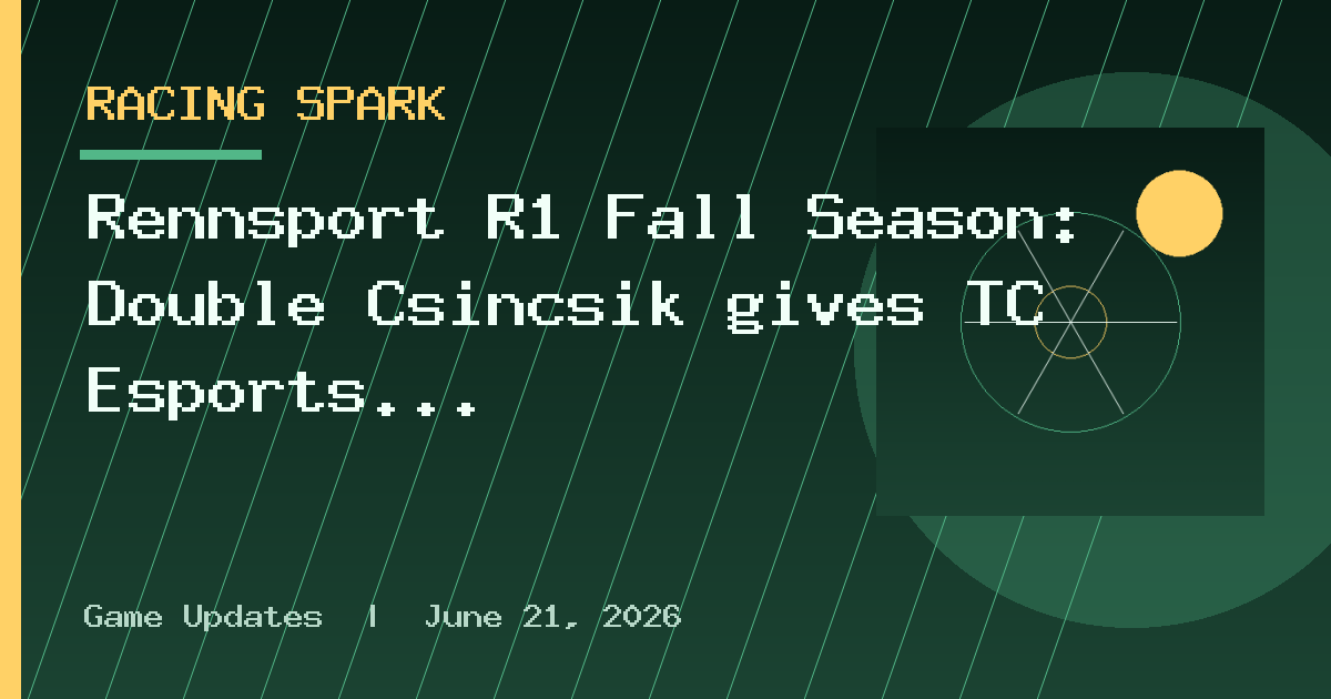 Rennsport R1 Fall Season: Double Csincsik gives TC Esports early lead