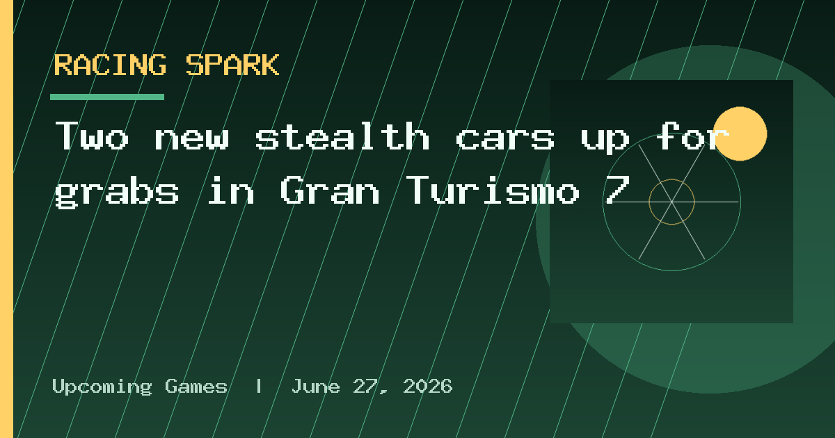 Two new stealth cars up for grabs in Gran Turismo 7